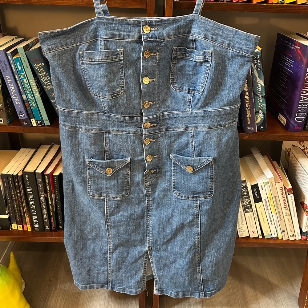 Highway Jeans Denim Button-Front Mini Dress
